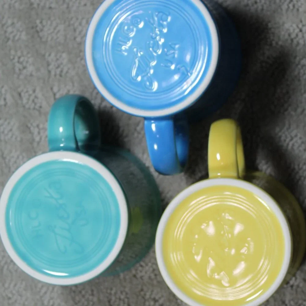 VTG Fiestaware Set of 3 Java Mugs Coffee Tea Cups Tapered Fiesta D Ring Handles